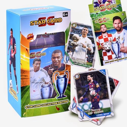 2025 Sports Fan Trading Cards-72 Pcs League Collection League Football Cards, Soccer Star Collection Card, Not Original (Blue)