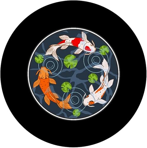 Miniatura 3 de Koi Fish Three Vintage Funny Japanese Fish Carp Pond Graphic PopSockets PopGrip intercambiable