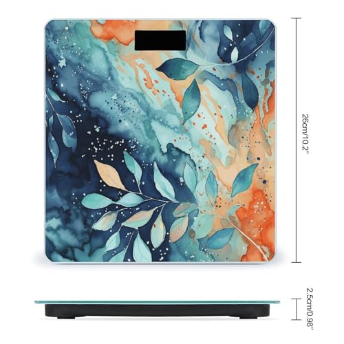 Báscula digital para baño con diseño acuarela 26x26 cm miniatura 2