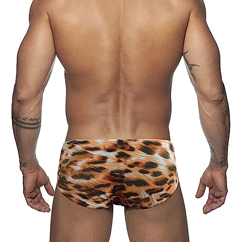 UXH Men's Swimwear Men Sexy Swim Briefs Leaves Swimsuits Swim Briefs Bikini Board Surf Shorts3