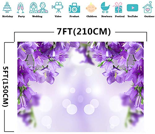Purple Flower Bokeh Blur Party Studio Photo Background 7x5ft - image 5