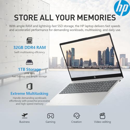Image of HP 15.6 Laptop Touchscreen Computer,Intel 10-Core i5,Touch Screen Laptop 15 Inch,32GB RAM 1TB SSD,Windows 11 Pro,Number Pad