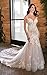 Beach Mermaid Wedding Dresses for Women Bride 2025 Glitter Lace Appliques V Neck Long Boho Bride Dress with Train Ivory US14