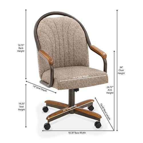 Chromcraft Douglas Swivel Dining Chair In Chestnut And Texture Bronze (Set Of 2) #TOP4