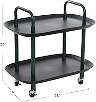 Vista 53 de Main + Mesa Carrito moderno de plástico y metal de 3 niveles, blanco y marrón