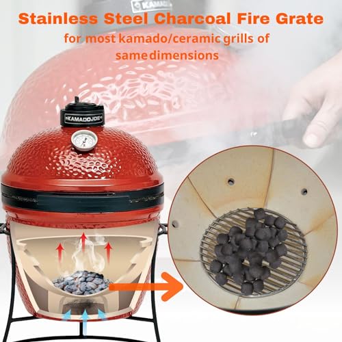 onlyfire Stainless Steel High Heat Charcoal Fire Grate Fits for Large/MiniMax Big Green Egg Grill,9-Inch