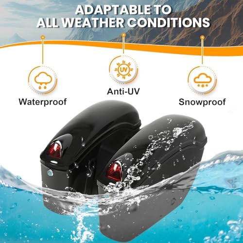 ECOTRIC Universal Motorcycle Hard Saddlebags
