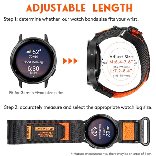 Bracelet nylon 22mm Garmin Forerunner 255 résistant et respirant