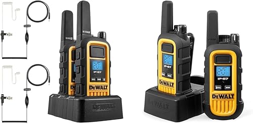 DEWALT DXFRS800 - Walkie Talkies de alta resistencia de 2 W, impermeable, resistente a los golpes, largo alcance y Walkie Talkies DXFRS300 de 1