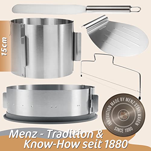 Menz Stahlwaren Gmbh Cake Ring – Made In Germany – Stainless Steel Cake Mold Adjustable And Can Be Fixed With Clips – 3.3” High – For Magical Cake Creations #TOP5