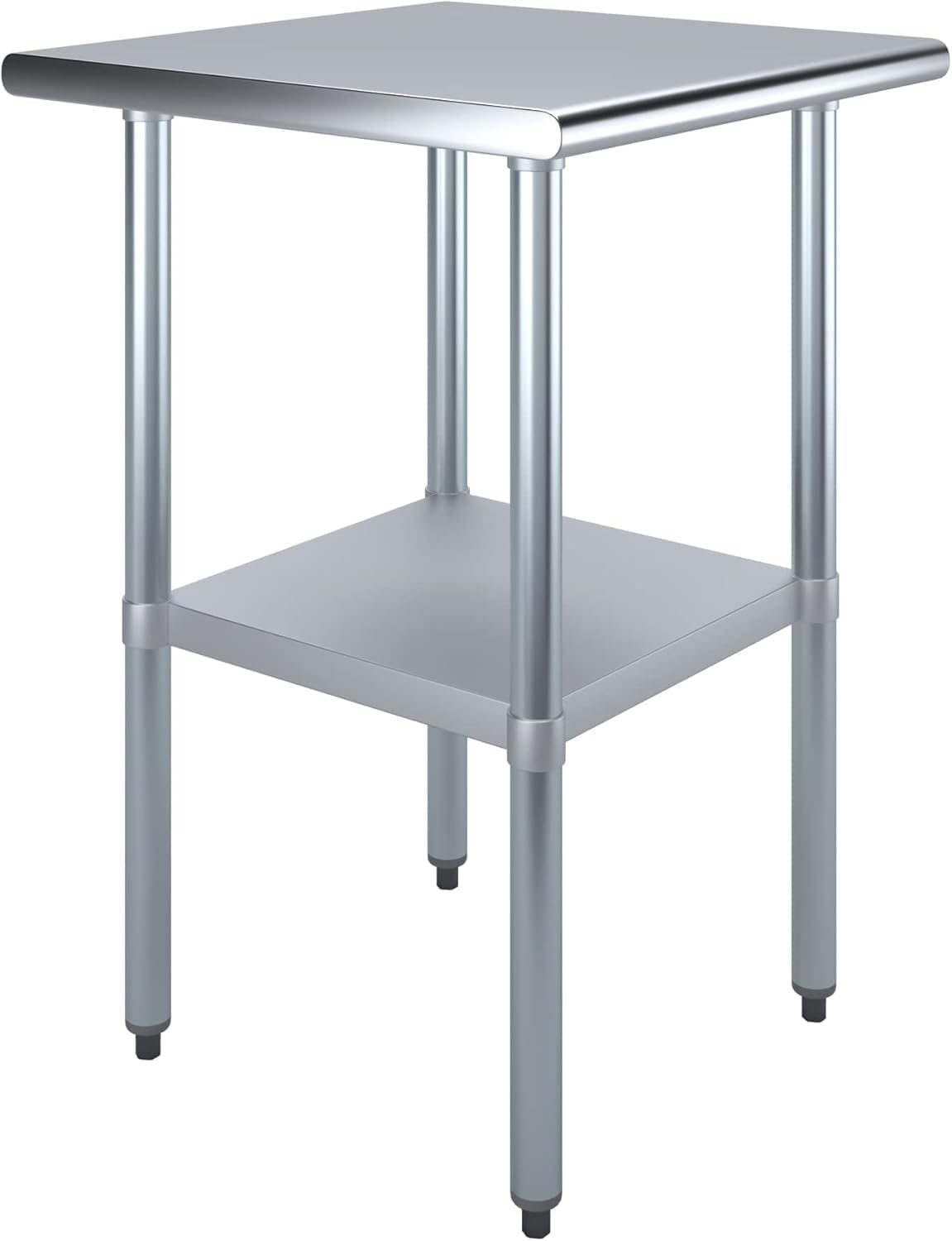 KPS Commercial Stainless Steel Work Prep Table – 24" x 24" NSF Certified Heavy-Duty Table with Adjustable Undershelf for Restaurant, Kitchen, or Garage Use