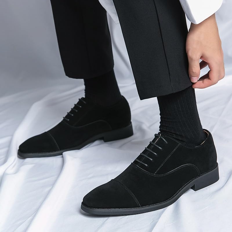 Men's Formal Leather Suede Oxfords, Casual Business Oxford Derbys, Lace-up Slip-ons, Driving, Comfort, Party, Wedding3