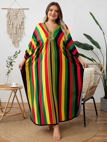 Image of Kaftan Dress for Women - Plus Size Caftan Maxi Beach Dress Moo Moos Loungewear, Swimsuit Cover Up for Beach, Pool or Vacation