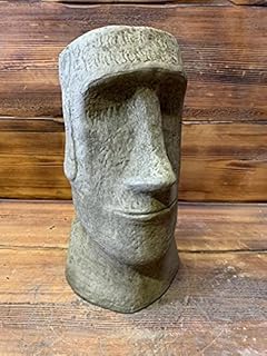 J and L Stone Ornaments STONE GARDEN LARGE EASTER ISLAND HEAD / MOAI / TIKI CONCRETE ORNAMENT