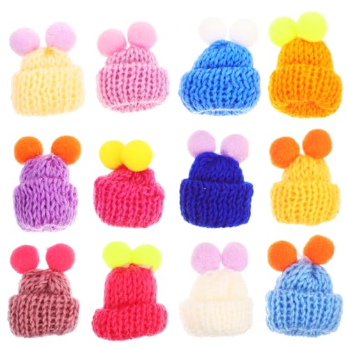 Mini bonnets tricotés en laine pour vos créations DIY de Noël et décors miniatures
