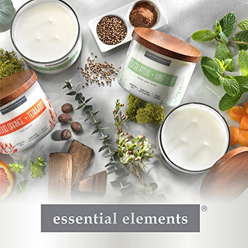 Essential Elements By Candle-Lite Scented Candles, Eucalyptus & Mint Leaf Fragrance, One 14.75 Oz. Three-Wick Aromatherapy Candle With 45 Hours Of Burn Time, Off-White Color #TOP7