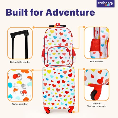 emissary Kids Luggage Set 3 Piece, 18" Kids Carry On Luggage With Wheels For Girls, Kid Suitcase For Girls Boys, Toddler Suitcase Travel Luggage4