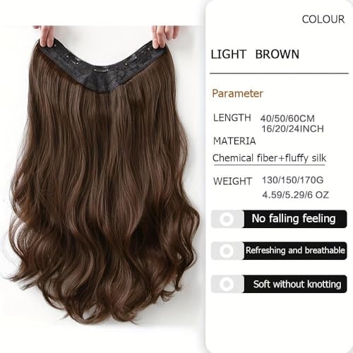 Extensiones de cabello con clip de 1 pieza, formato en forma de U de cabeza completa ondulado largo 2