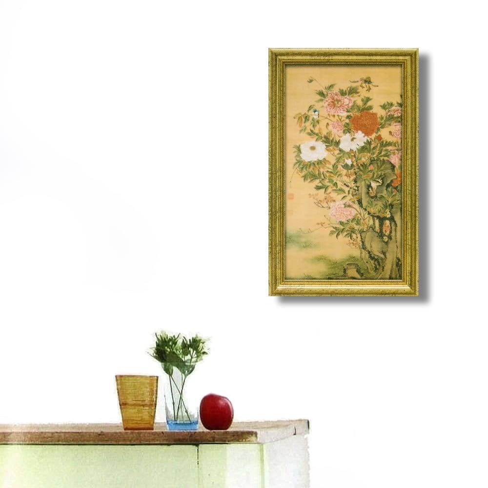 Amazon.co.jp: 伊藤若冲 牡丹図 複製画 静物画 ぼたん 花 壁掛け 美術