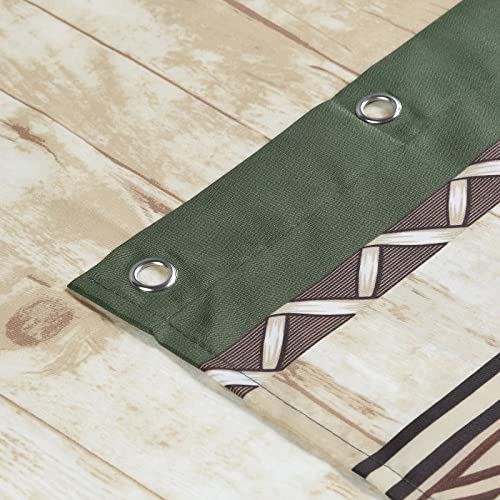 Mvsuta Woodland Vintage Cute Bear Tan Polyester Fabric Farmhouse Classic Lodge Deer Dk Green Printed Country Cloth Cabin Waterproof Lovely Kids Shower Curtain For Bathroom,72" W X 72" L #TOP3