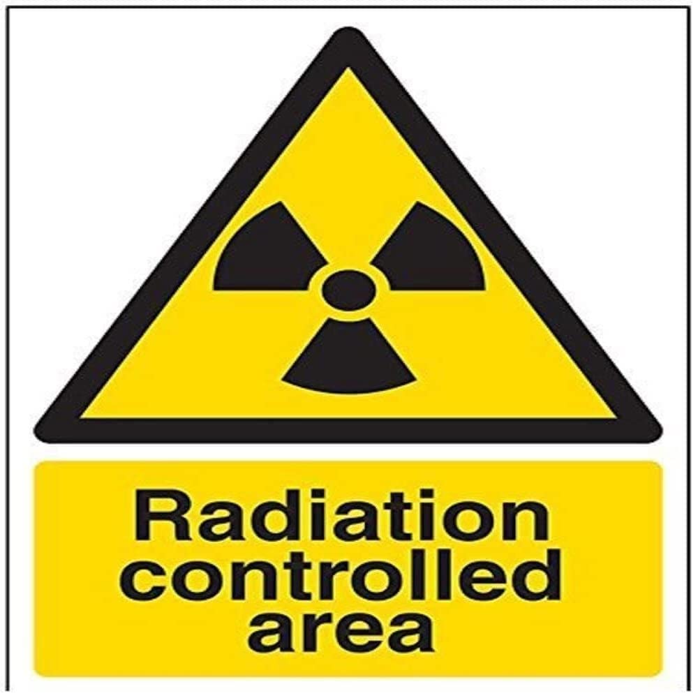 Vsafety Segnale Di Avvertimento "Radiation Controlled Area", 150x200mm, In Plastica Rigida 1mm, Conforme EN ISO 7010