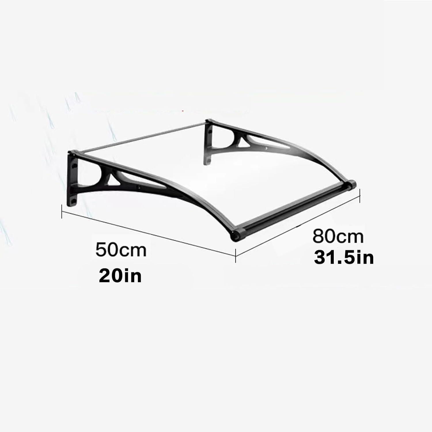 Window Awning Door Canopy, Aluminum Alloy Large Sink Window Awning Door Canopy, Patio Porch Awning, Uv Rain Snow Protection Awning, for Rain Snow Protection(Color:Blue,Size:L60*W80cm)