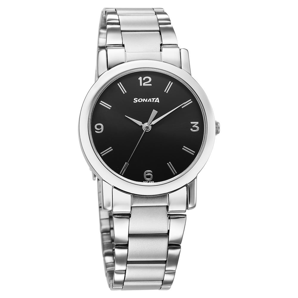 Classic Quartz Analog Black Dial Silver Stainless Steel Strap Watch for Men-NS7987SM07W/NT7987SM07W-image-18