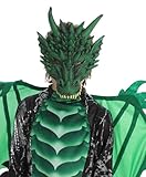 Corespe Kids Dragon Costume Set with Tail and Mask Boys Halloween Dragon Cosplay Dress Up Outfits (Green, Small(5-7 Years))