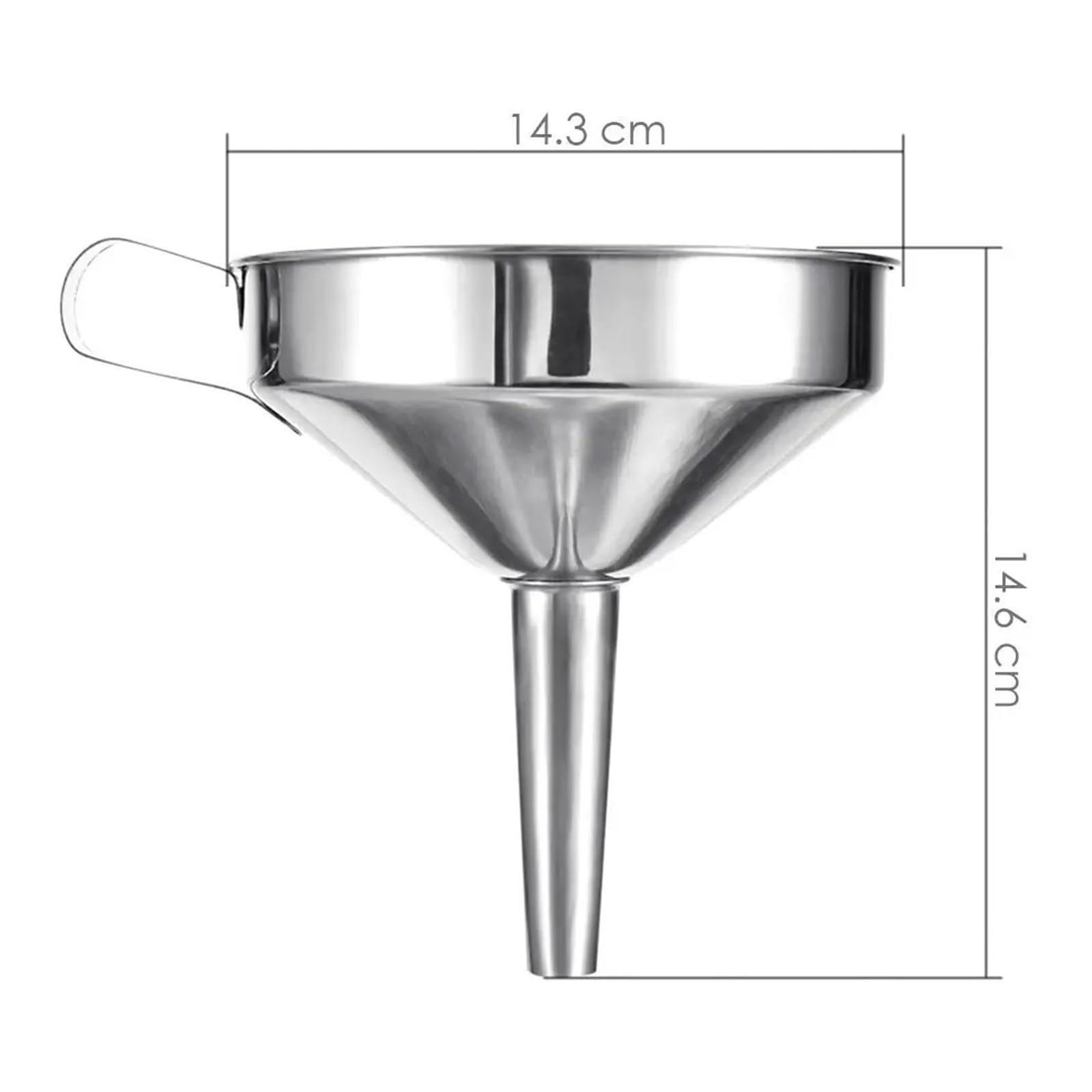 Embudo de Cocina Acero Inoxidable Aceite Metal Grande con Filtro y colador Desmontables(14 CM)
