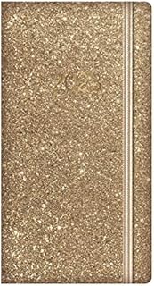 2023 Stylish Gold Glitter Design Hardcover Slimline Diary Week to View Planner