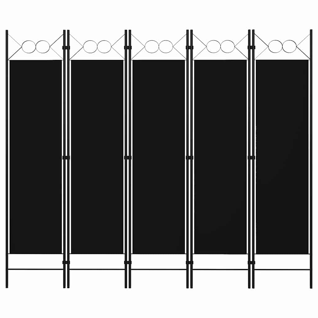 Vidaxl 5-Panel Room Divider Black 200X180 Cm Room Dividers from B&Q