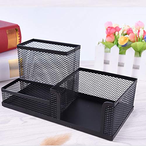 Nuovo Organizer da scrivania in Metallo Nero, Stile Rete, portapenne da scrivania, portapenne Elegante.