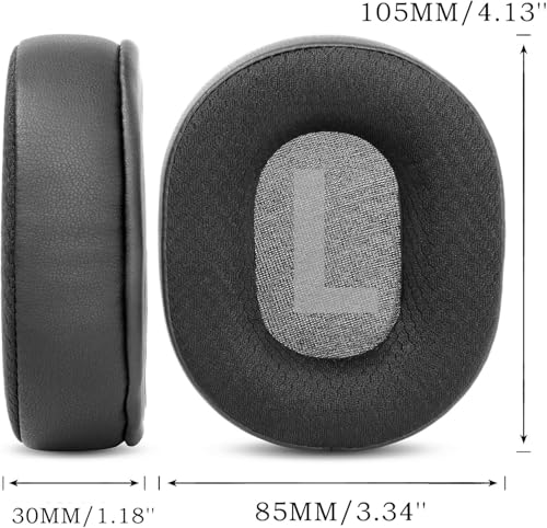 Cooling Gel Earpads para Auriculares PreSonus HD5/HD9/Eris HD10BT | Almohadillas de Repuesto con Tela de Malla y Espuma de Alta Densidad para Cancelación de Ruido, Mayor Grosor-Negro miniatura 4