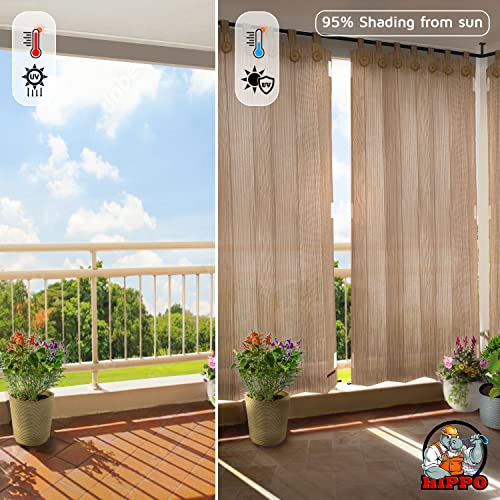 Image of HIPPO HDPE 230 GSM Outdoor Loop Curtain (Persian-Beige, 3FTX4.5FT, Pack of 2)