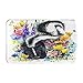 GKGYGZL Tapis de Salle de Bain antidérapants,Animaux de la forêt mouffette Fleurs d'été Illustration Aquarelle,Tapis de Bain en Peluche Lavable Extra-Doux Tapis de Bain Douche