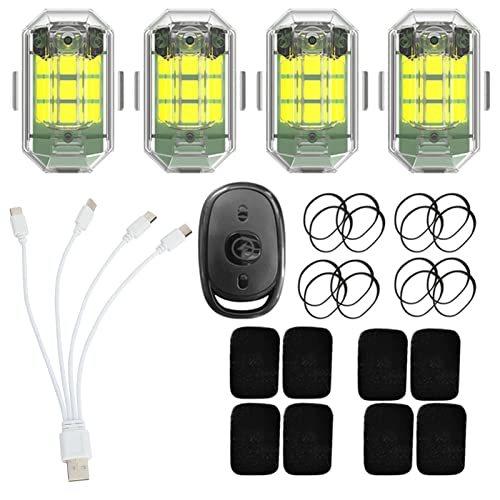 LINASHI Mini Strobe Lights, USB Rechargeable 7 Colors LED Road Flares Emergency Light, High Brightness IP68 Waterproof Riding Anti-Collision Night Signal Light, (4Pcs)