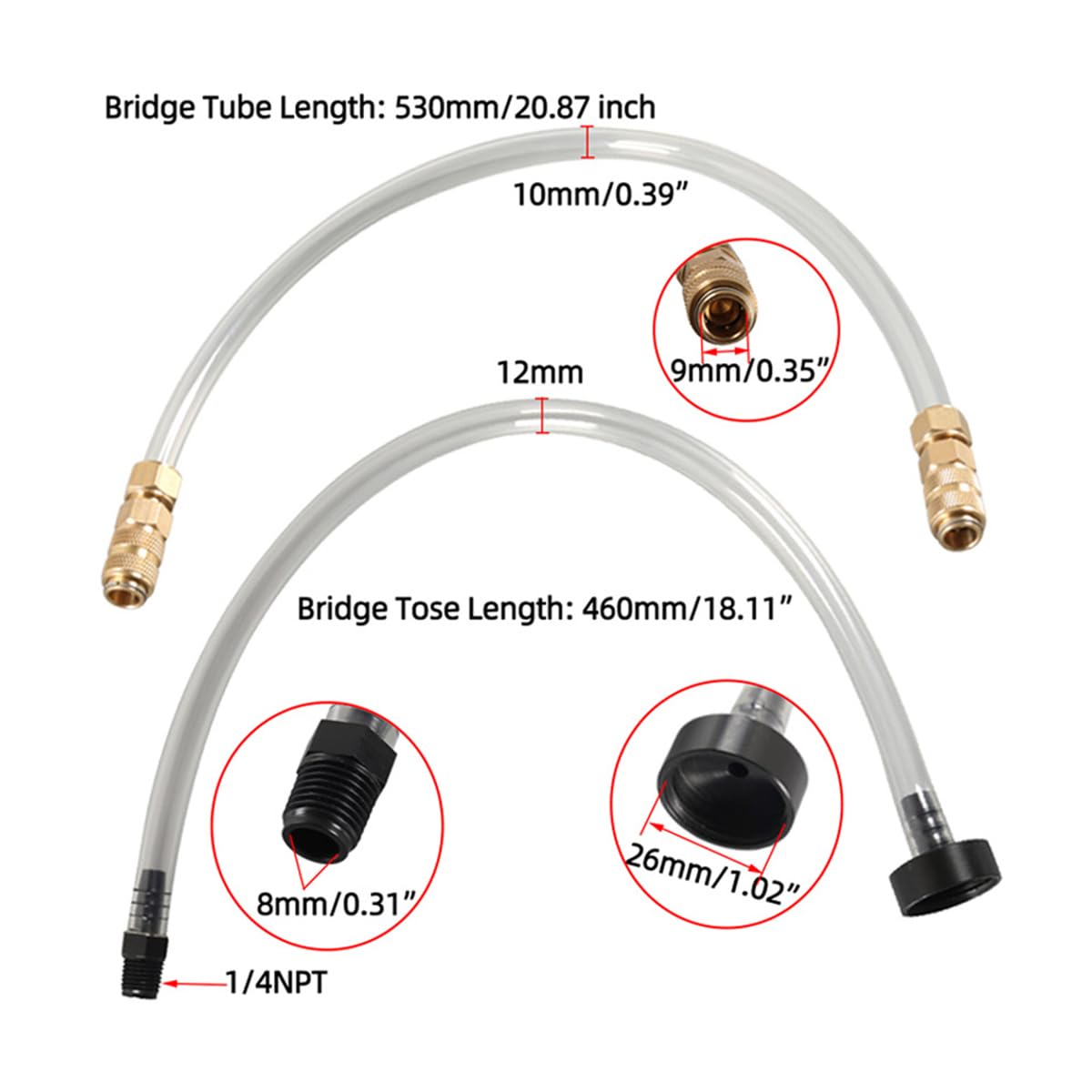 Kit di spurgo per Barche Tubo del Sistema di sterzo Idraulico Tubo di riempimento del Tubo Flessibile Kit di spurgo per Barche Marine Accessori per timone Idraulico Seastar