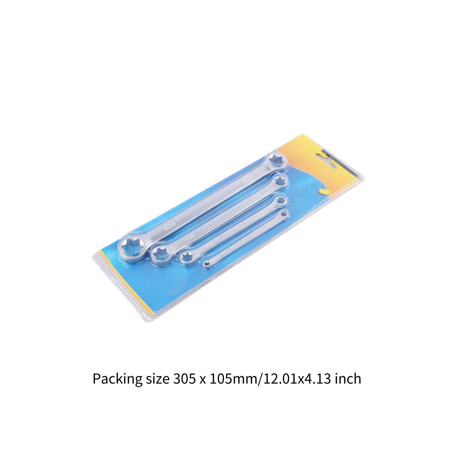 4 Pezzi Chiave a Bussola Set Chiavi Doppia Testa Chiave Box Manico Prolungato Attrezzi Realizzate in Acciaio Resistente Robuste Contro La