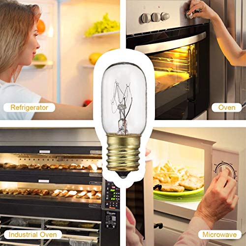 40 Watt Appliance Light Bulb,High Temp Resistance Microwave Oven Bulb, E17 Indicator Intermediate Base T8 Tubular Incandescent Light Bulbs,Dimmable (Pack Of 8) #TOP5