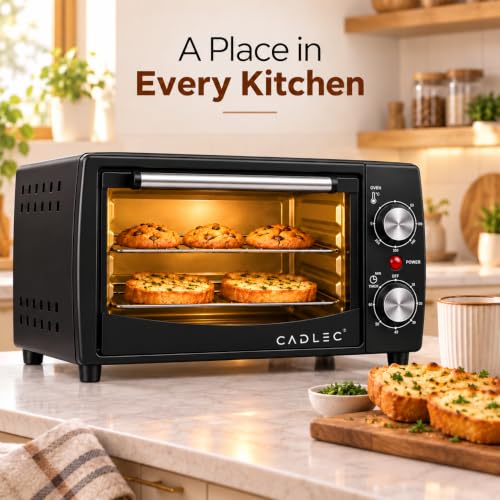 Image of CADLEC Cruise Pro 12L Multi-Function OTG for Kitchen, 1000W Oven Toaster Griller, Bake Grill Toast, Oven for Baking, Adjustable Temperature & Timer, Black, 2 Year Warranty