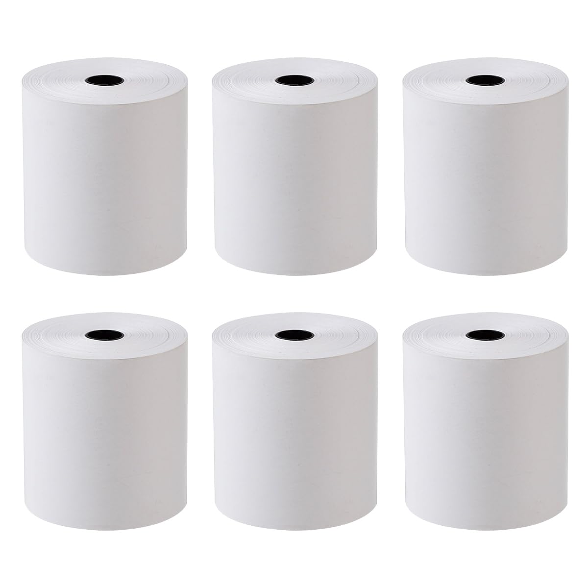 6 rolek papieru termicznego klasy premium, 80 x 80 mm, rolki kasowe, do drukarki EPOS, terminala POS i systemu kasowego, rdzeń papieru: Ø 13 mm, nie zawiera BPA, kolor biały