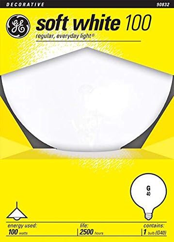 Globe Light Bulb, White, 100-Watts, 5-In.