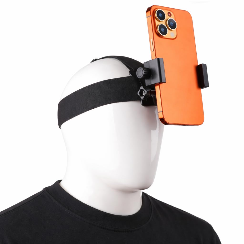 Universal POV Head Strap Mount - 360° Phone Holder & Action Cam Adapter for iPhone, Samsung, GoPro Hero 12 11 10 9 8, Insta360, DJI - Secure Hands-Free Vlogging Headband for YT Shorts & Reels-picture-17