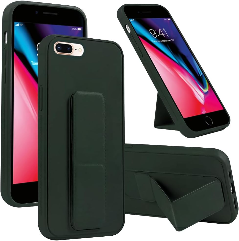 MARGOUN For iPhone 7 plus / 8 plus Case Cover Finger Grip holder Phone Car Magnetic Multi-function Shockproof Protective Case Two-in-one Phone holder Case (dark green, iphone 7 plus / 8 plus)