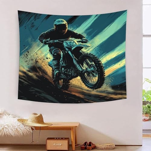 Tapisserie murale vélo hors route 3D en tissu pour créer une ambiance moderne dans le salon