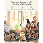 JEEKEE Recumbent Exercise Bike for Seniors,Stationary Bikes for Home, 300LB Capacity & 16 Levels Magnetic Resistance, Heart Rate Handle - Image 4