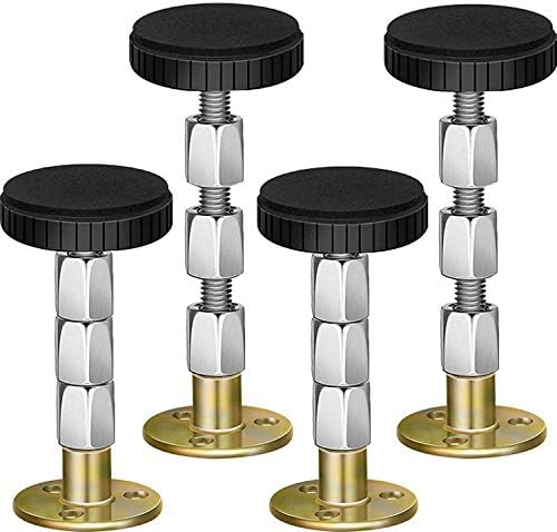 BEDEXUT 4 Pack of 12 Screws Bed Frame Anti-Shake Tool, Adjustable Threaded Headboard Stoppers Fixer, Bedside Antishake Telescopic Support Stabilizer for Room Wall, Beds, Cabinets, Sofas. (27-114mm)