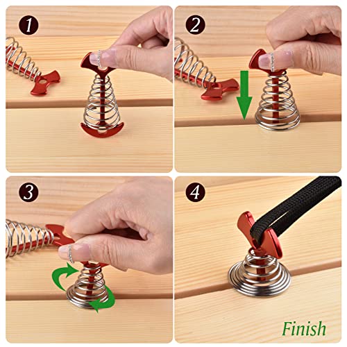 10Pcs Deck Anchor Pegs Windproof Aluminium Alloy Fishbone Tent Stakes With Spring Buckle, Portable Wind Rope Anchor For Hiking Camping #TOP2
