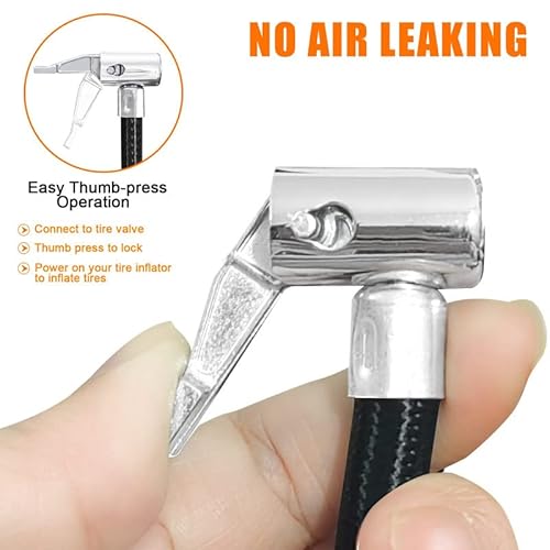 V2ine Pacote com 2 mangueira de extensão de inflador de pneu, mangueira de borracha de 50 cm com man