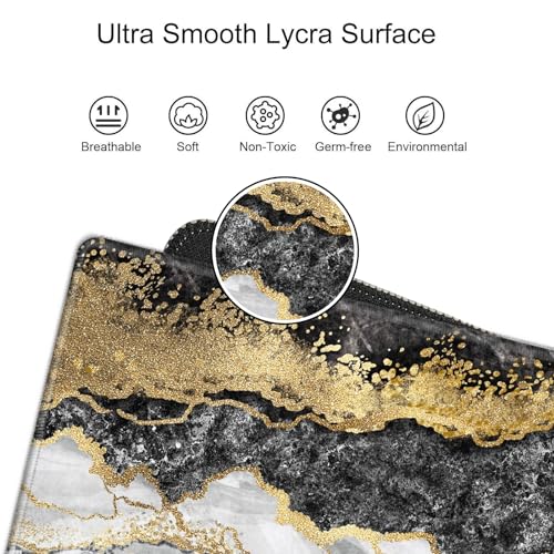 Image of Gaming Mouse Pad XL Desk Mat for Desktop Extended Mousepad Black Gold Marble Desk Pad Long Computer Pads for 24 inchx12 inch Large Mouse Pads for Wireless Mouse Office Men